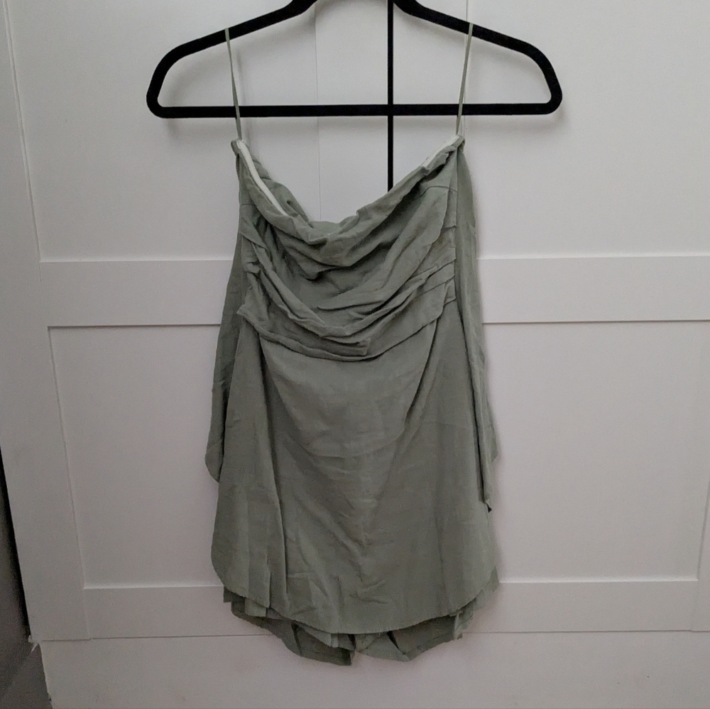 Zara Sage Green Linen Romper